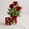 3 Red Roses with Card Online