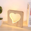 Buy 3D LED Wooden Night Light Table Lamp - Heart - Single Piece