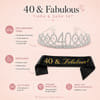 Gift 40th Birthday Party Crown and Sash Set