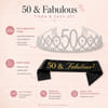 Gift 50th Birthday Party Crown and Sash Set