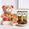 6 Inch Teddy, Ferrero Chocolate Bars & Heart Keepsake