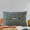Gift Abstract Velvet Cushion - Personalized - Navy