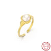 Adjustable Gold Finish Pearl Ring Online