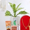 Gift Aglaonema and Sweet Treats Mother's Day Hamper