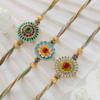 Gift Alluring Meena Rakhi Set Of 3 With Baklawa