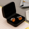 Buy Amber Stone Round Men's Cufflinks