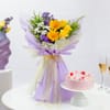 Anniversary Flowers And Cake Combo