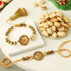 Antique Bhaiya Bhabhi Rakhi With Pista Online