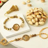Antique Bhaiya Bhabhi Rakhi With Pista Online