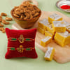 Antique Divine Rakhis With Barfi And Cashews Online