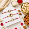 Antique Finish Meena Rakhi Set with Dry Fruits Online