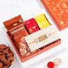 Buy Antique Kundan Rakhi And Almonds Combo