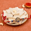 Antique Peacock Rakhi with Kaju Katli Online