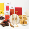 Antique Pearl Bhaiya Bhabhi Rakhi And Dessert Bonanza Hamper Online