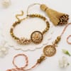 Gift Antique Pearl Rakhi and Toblerone Combo