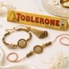 Antique Pearl Rakhi and Toblerone Combo