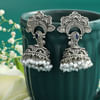 Antique Silver Floral Jhumkis Online
