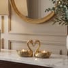 Gift Antique Swan Couple Candle Holder