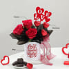 Gift Arrangement Of Love Roses For Valentine's Day
