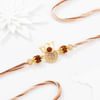 Gift Auspicious Ganesha Rudraksha Rakhi With CZ Stones