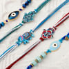 Buy Auspicious Hamsa And Evil Eye Rakhi Set Of 5