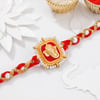 Auspicious Pearl And Meena Work Ganesha Rakhi Online