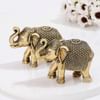 Gift Auspicious Royal Elephant Brass Idol-Set Of 2