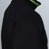 Buy AWG High Neck Zippered Cotton Jacket (Black+Green)