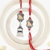Gift Bal Ganesha Kids Rakhi with Bhaiya Bhabhi Mirror Rakhi Set