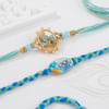 Bal Krishna And Peacock Pastel Meenakari Rakhis - Set Of 2 Online
