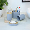 Bathroom Essentials - Black And Wood - Set Of 4 Online