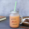 Shop Be Happy Personalized Frosted Glass Mason Jar