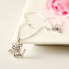 Gift Beautiful Cutwork and Crystal Studded Pendent Set