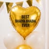 Buy Best Bhaiya Bhabhi Ever Golden Balloon Arrangement