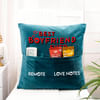 Buy Best Boyfriend Ever - Personalized Velvet Pocket Cushion - Blue