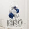Gift Best Bro Blue Silver Balloon Arrangement for Rakhi