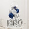Gift Best Bro Blue & Silver Balloon Bouquet for Rakhi