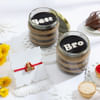 Gift Best Bro Jar Cakes With Trishul Rakhi