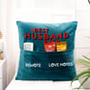 Buy Best Husband Ever - Personalized Velvet Pocket Cushion - Blue