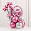 Buy Best Sister Pink Silver Balloon Arrangement for Rakhi