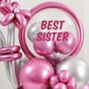 Shop Best Sister Pink Silver Balloon Arrangement for Rakhi