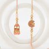 Gift Bhaiya Bhabhi Temple Design Rakhi With Personalized Mugs