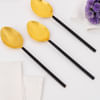 Gift Big Black And Gold Spoon - Set Of 6