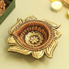 Gift Big Size Swastik Clay Diya with Kaju Katli (400 gms)
