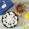 Big Size Swastik Clay Diya with Kaju Katli (400 gms) Online