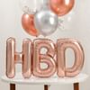 Buy Birthday Elegance Rose Gold And Silver Balloon Arrangement