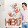 Birthday Elegance Rose Gold & Silver Balloon Bouquet