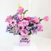 Gift Birthday Floral Arrangement & Vanilla Cake Combo