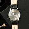 Gift Birthday Personalized Black Leather Watch