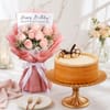 Birthday Rose Bouquet and Caramel Cake Combo Online